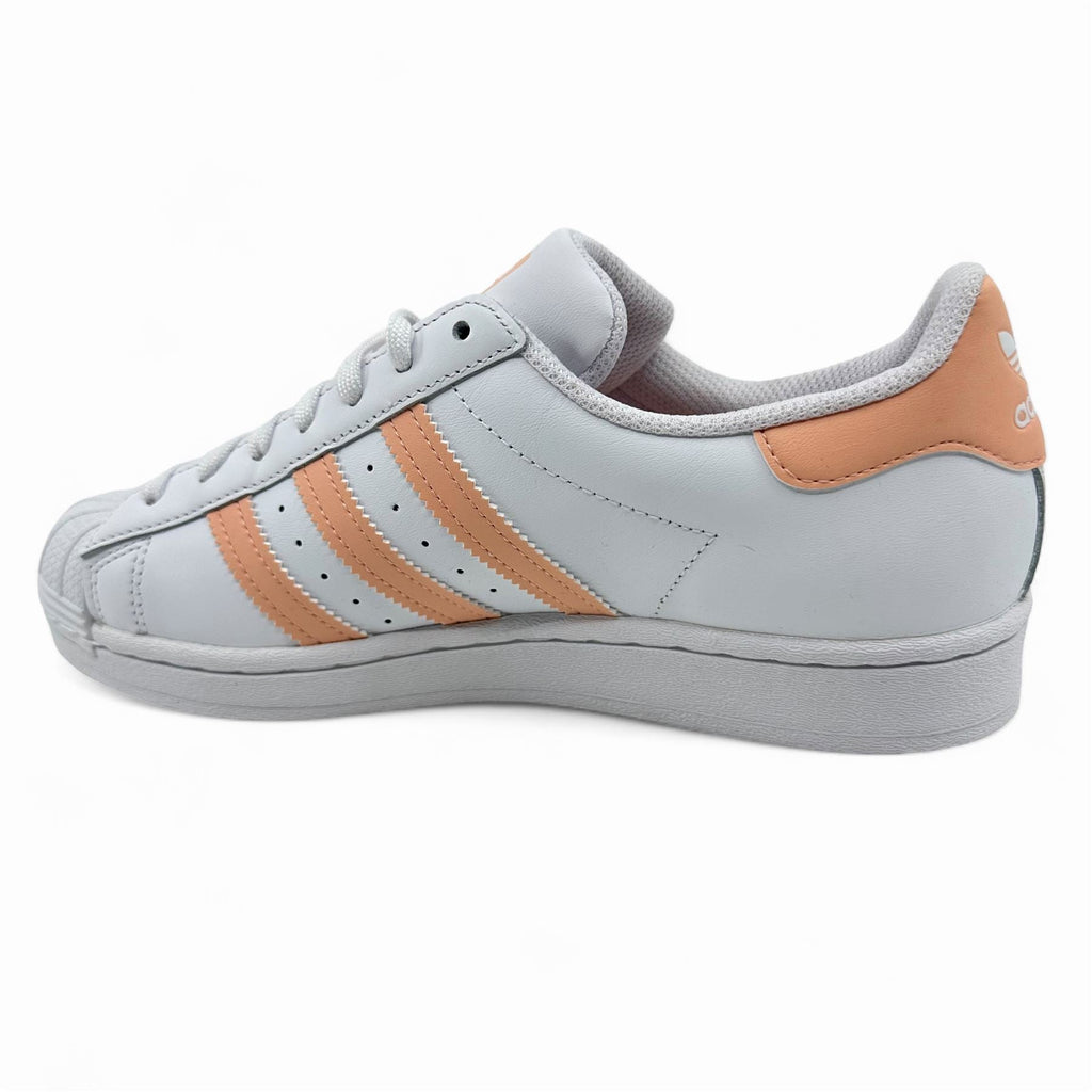 Adidas Superstar White Haze Coral Kids Size 7 Athletic Sneaker