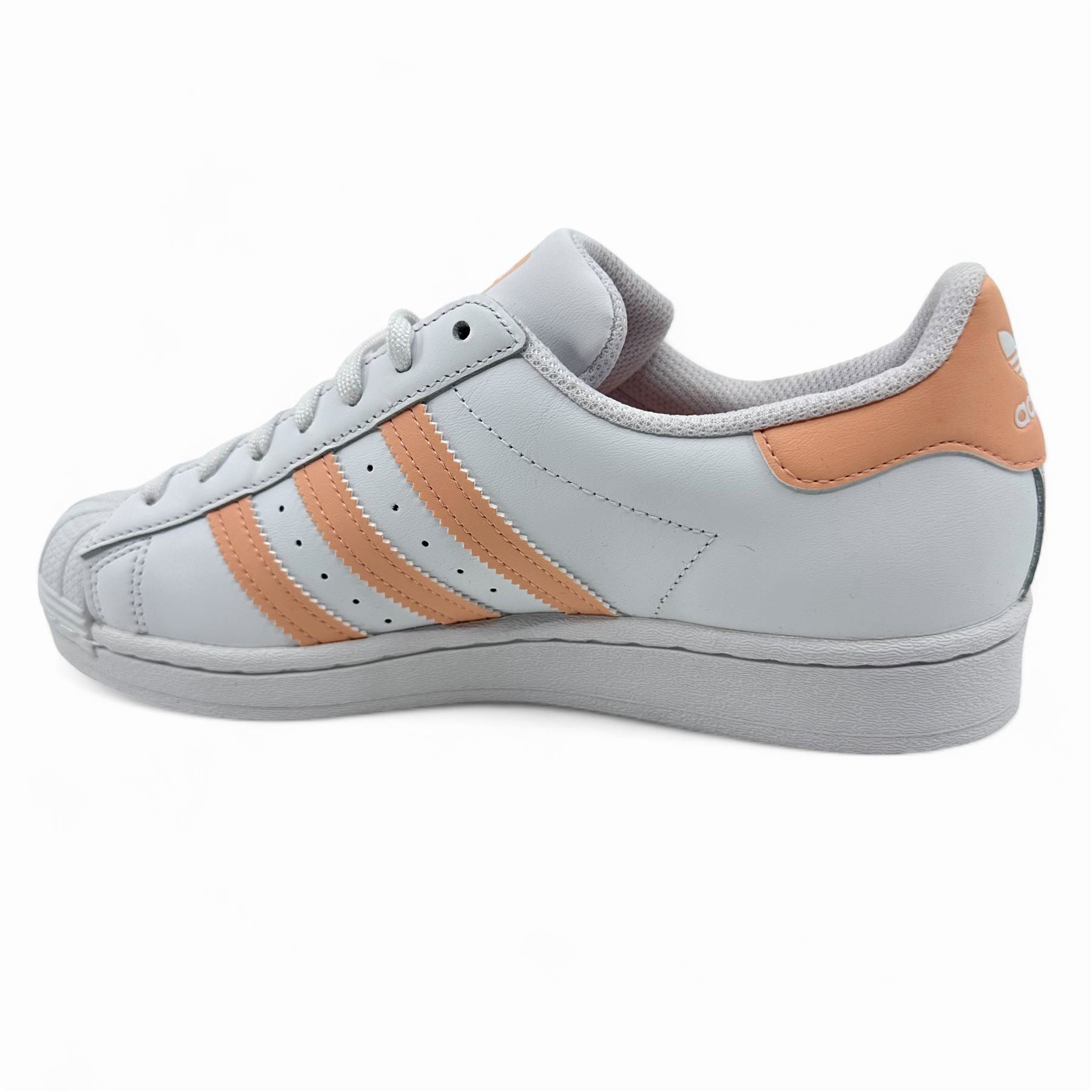 Adidas Superstar White Haze Coral Kids Size 7 Athletic Sneaker