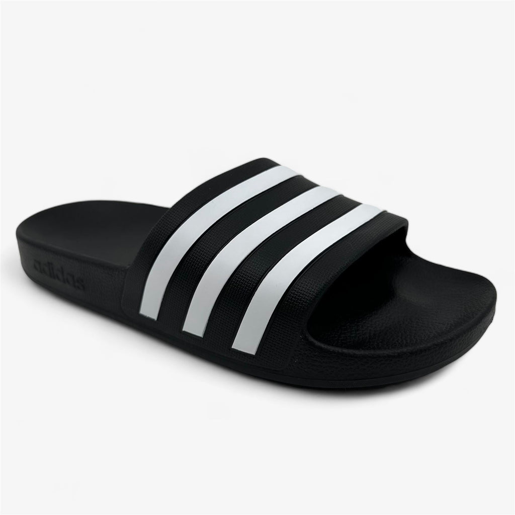 Adidas Adilette Aqua Black White Womens Athletic Slip-On