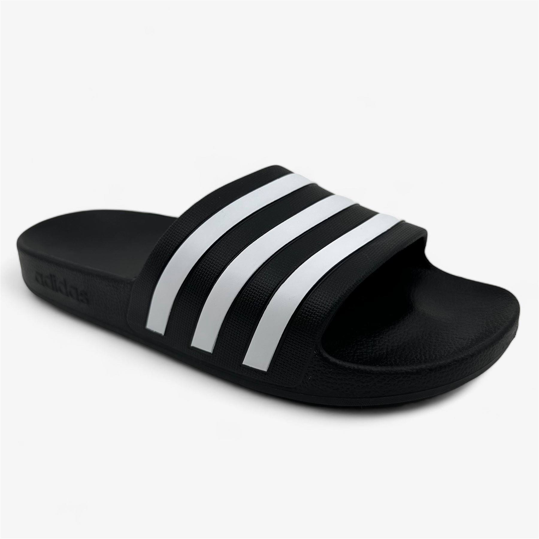 Adidas Adilette Aqua Black White Womens Athletic Slip-On