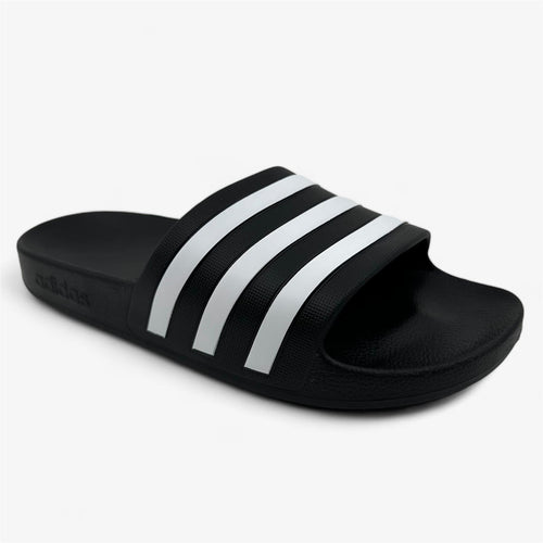 Adidas Adilette Aqua Black White Womens Athletic Slip-On