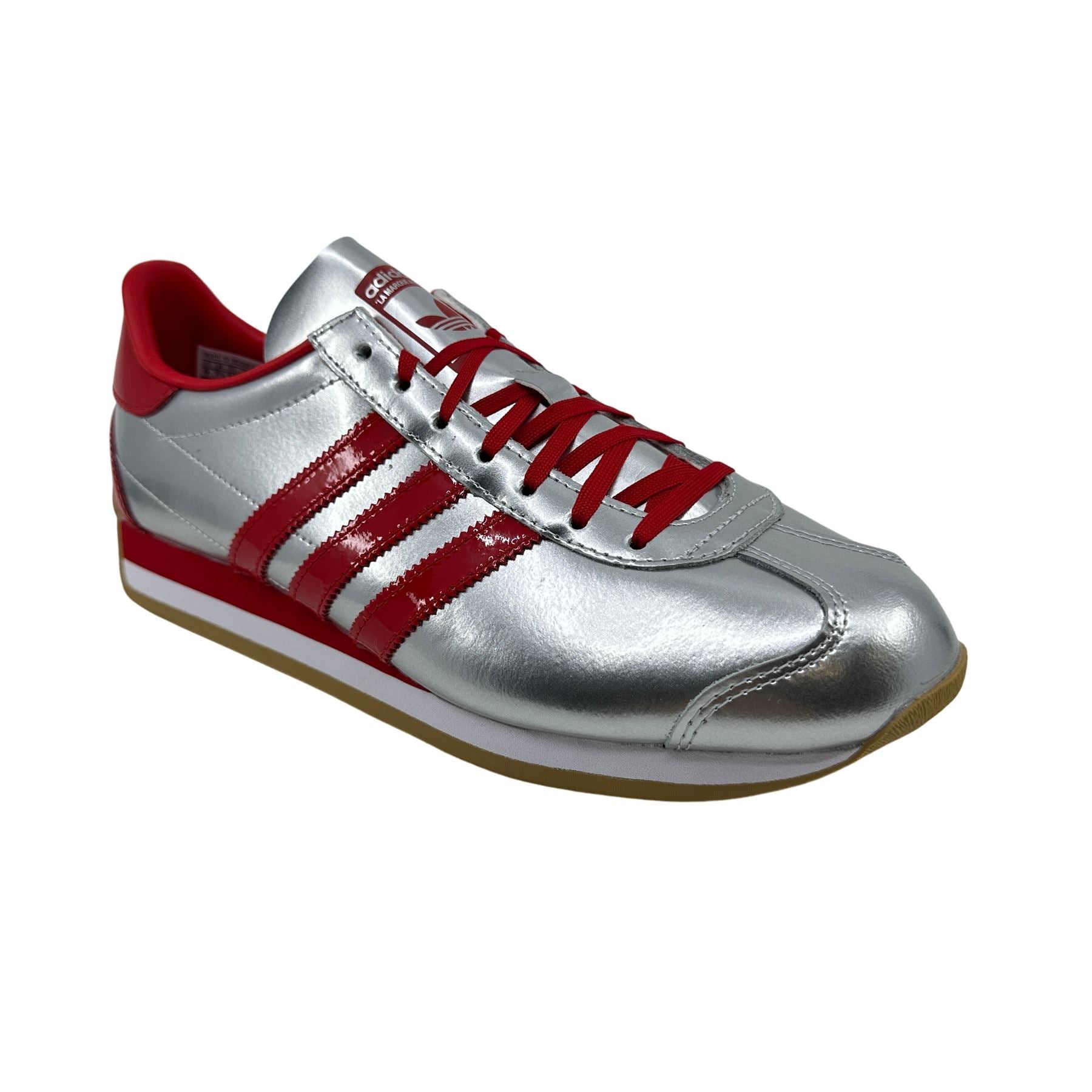 Adidas Country OG Silver Metallic Scarlet Red Womens Athletic Sneaker