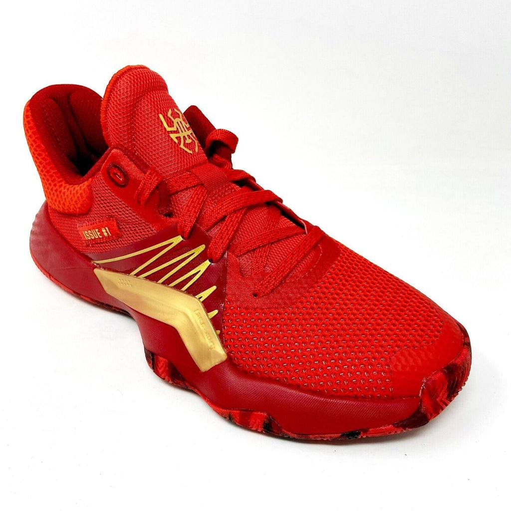 Adidas D.O.N. Issue #1 Junior Red Gold Kids Basketball Sneakers EF2935