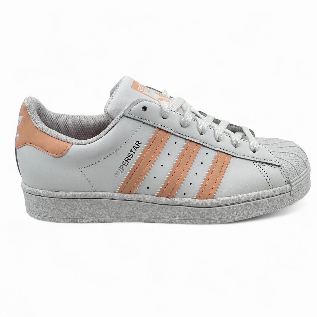 Adidas Superstar White Haze Coral Kids Size 7 Athletic Sneaker