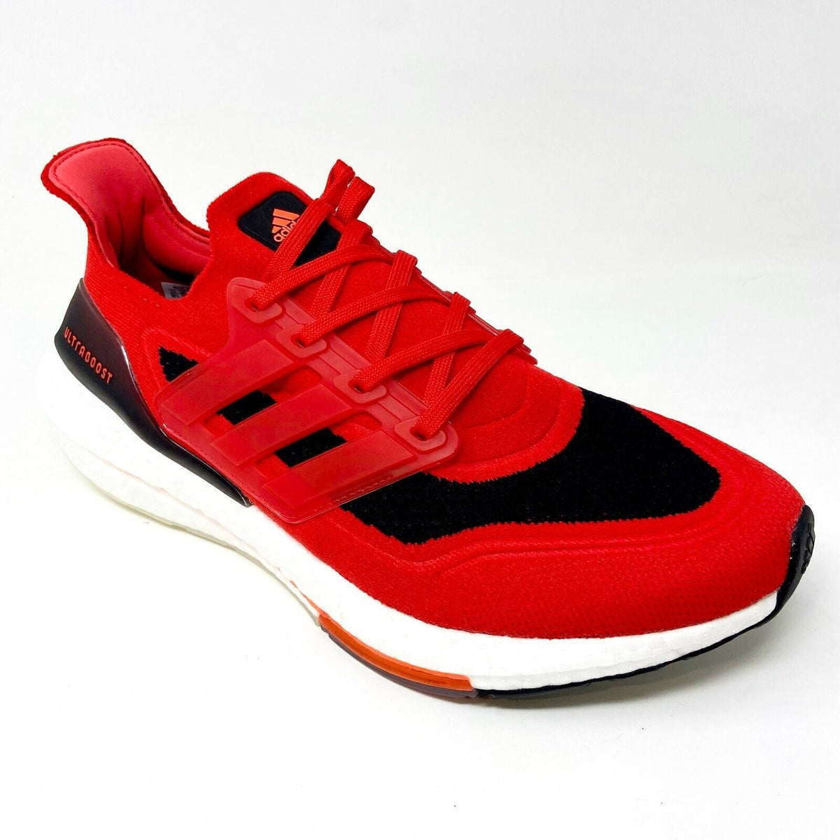 Adidas UltraBoost 21 Vivid Red Solar Black Mens Running Shoes FY0387