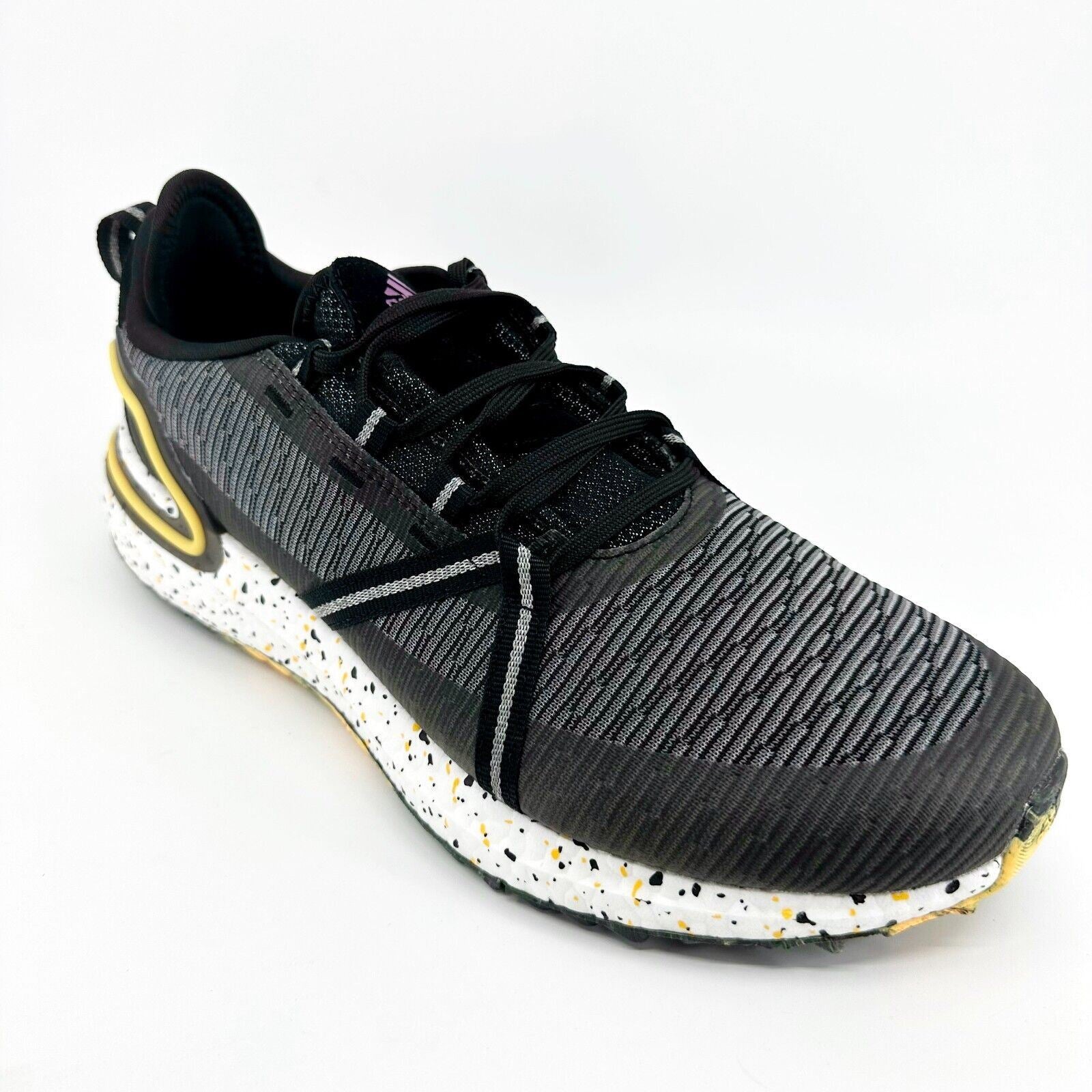 Adidas Solarthon Boost Black Gold Mens Spikeless Golf Shoes FZ1024