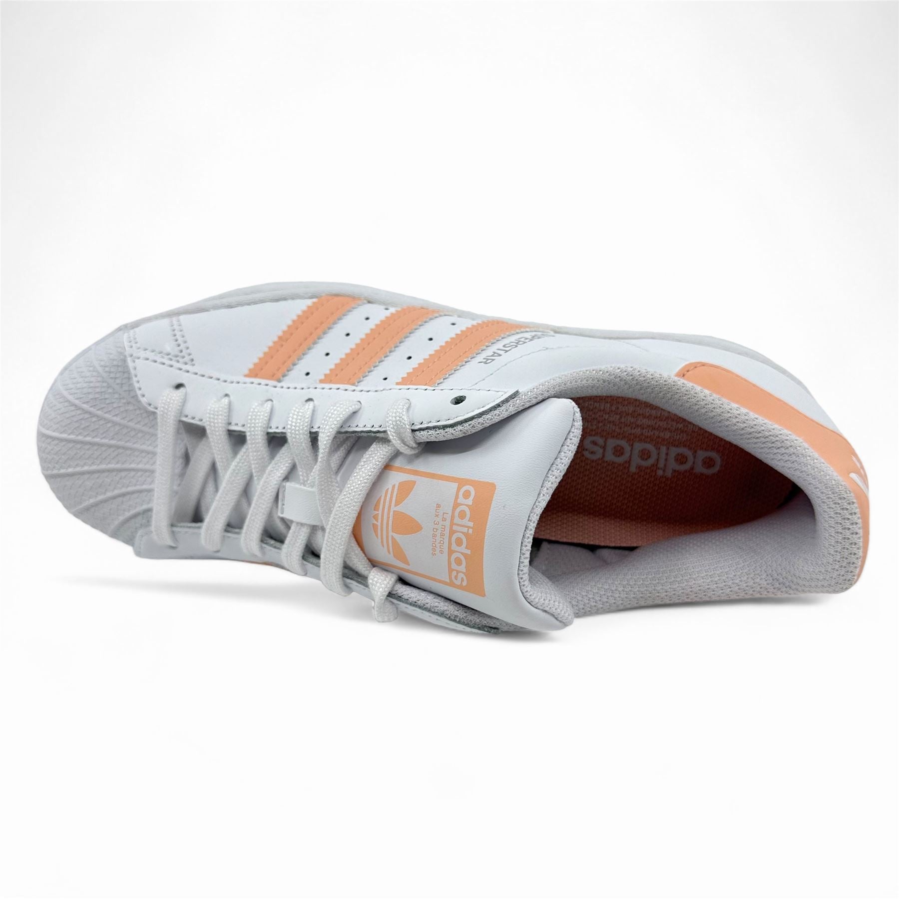 Adidas Superstar White Haze Coral Kids Size 7 Athletic Sneaker