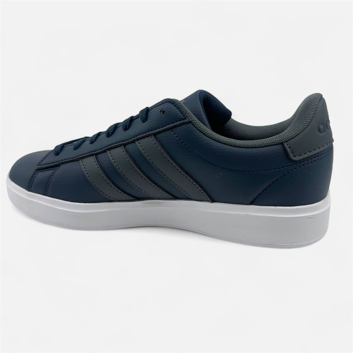 Adidas Grand Court 2.0 Aurora Ink Grey White Mens Athletic Sneaker