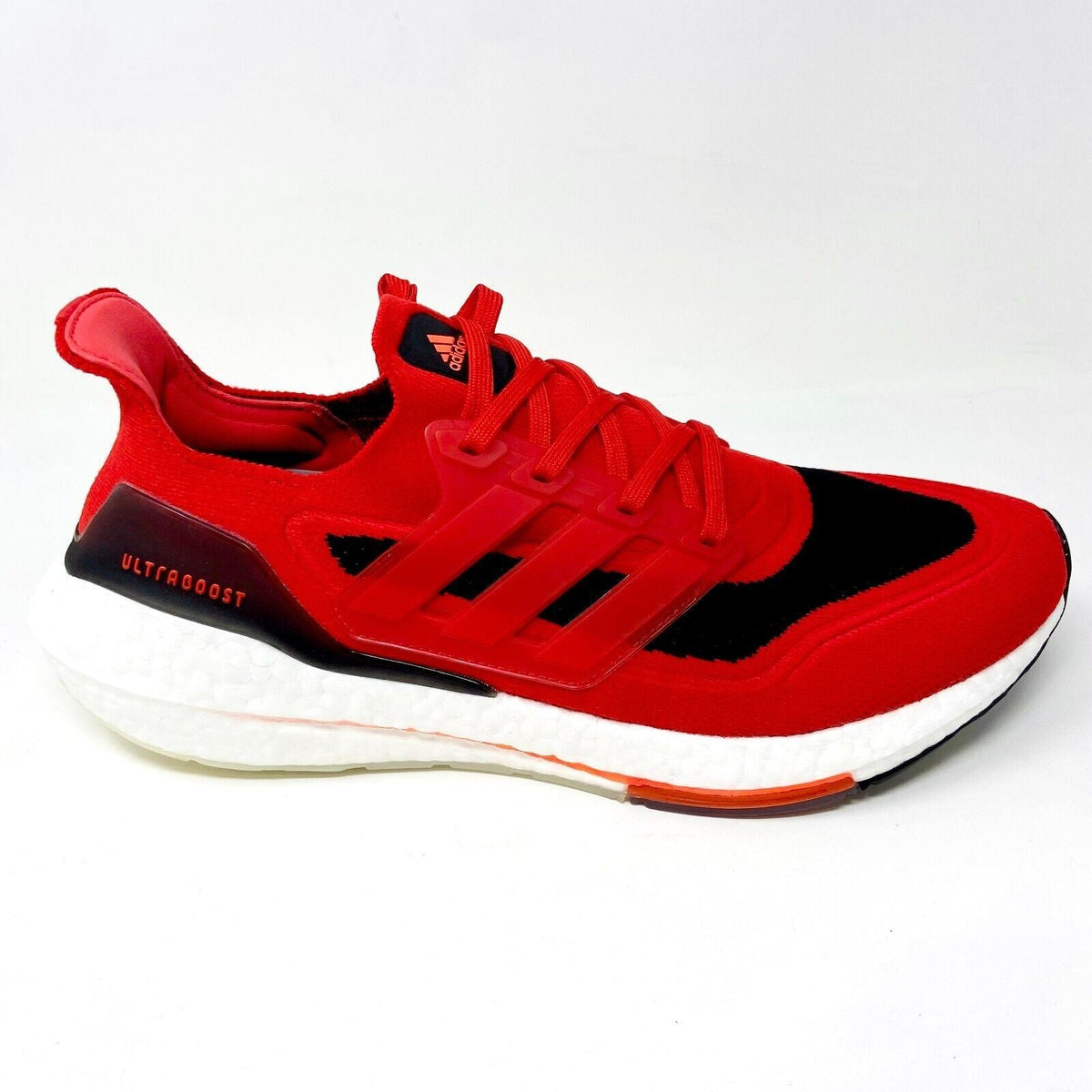 Adidas UltraBoost 21 Vivid Red Solar Black Mens Running Shoes FY0387