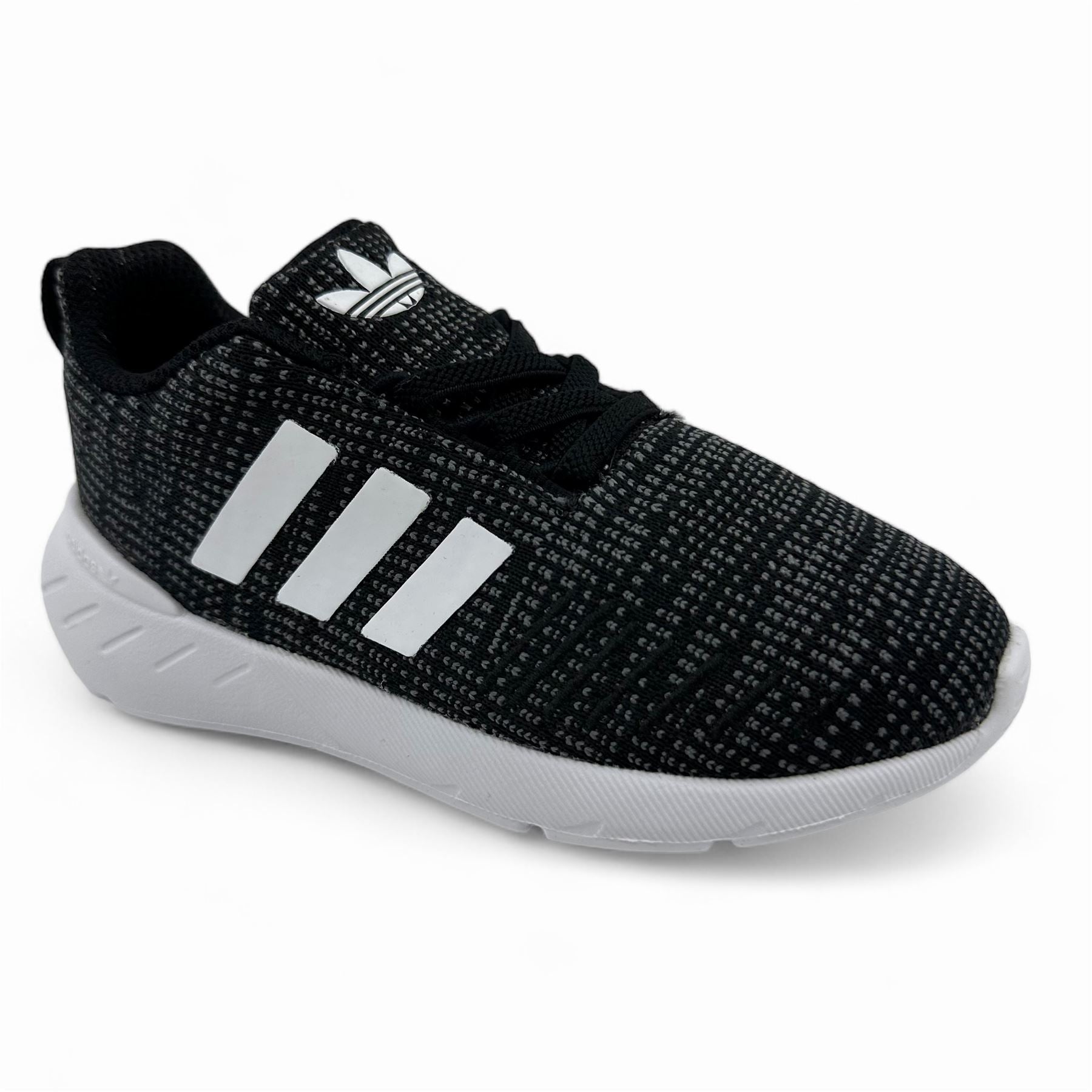 Adidas Swift Run 22 EL Black White Baby Toddler Athletic Sneaker