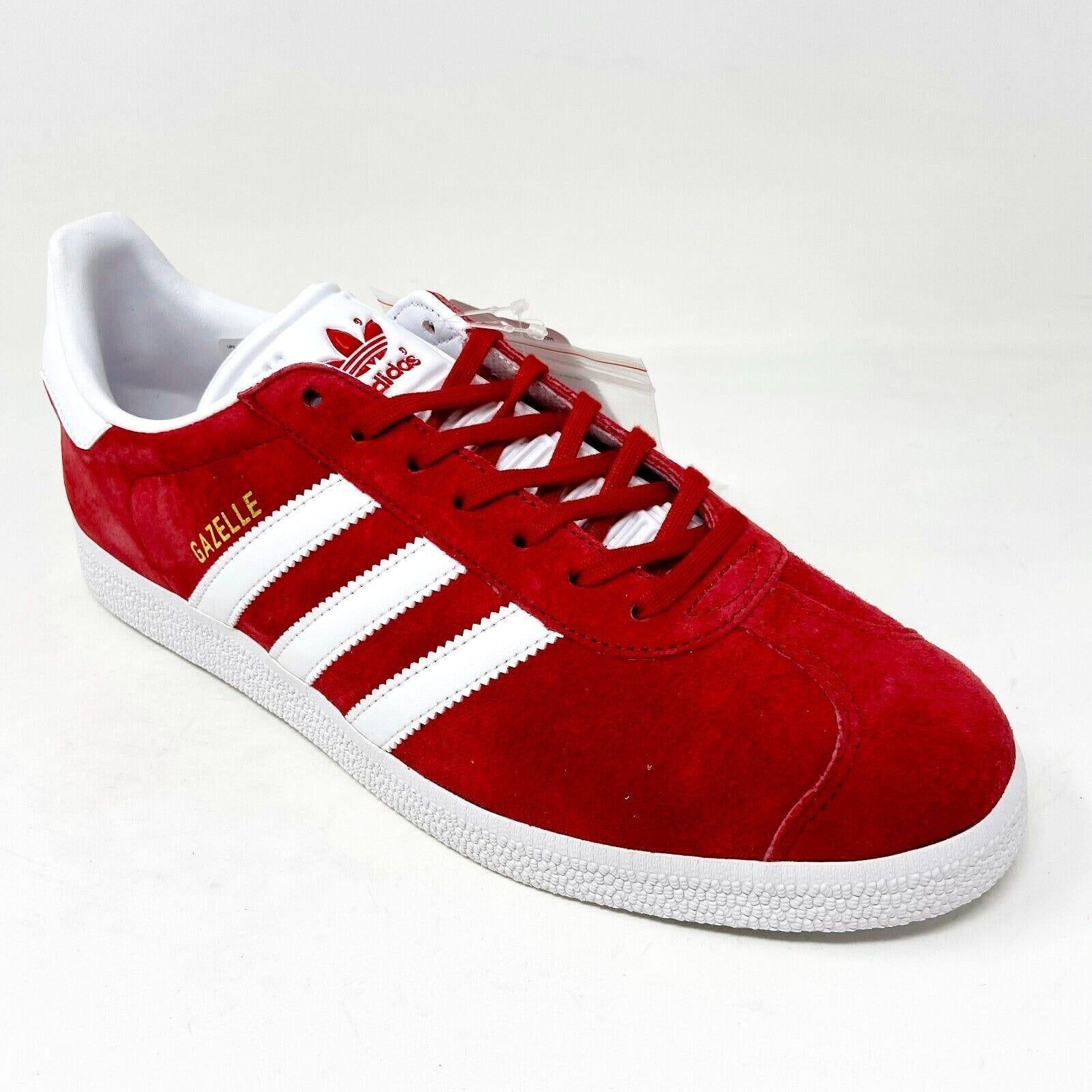 Adidas Gazelle Scarlet Red White Mens Size 9.5 Athletic Sneaker
