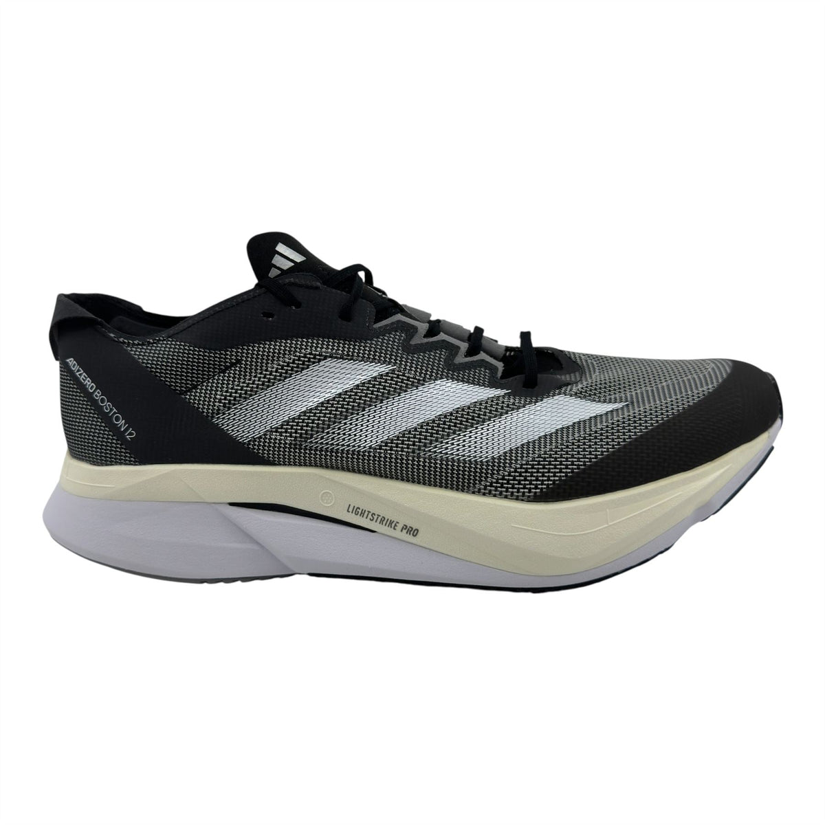 Adidas Adizero Boston 12 Black White Mens Athletic Sneaker