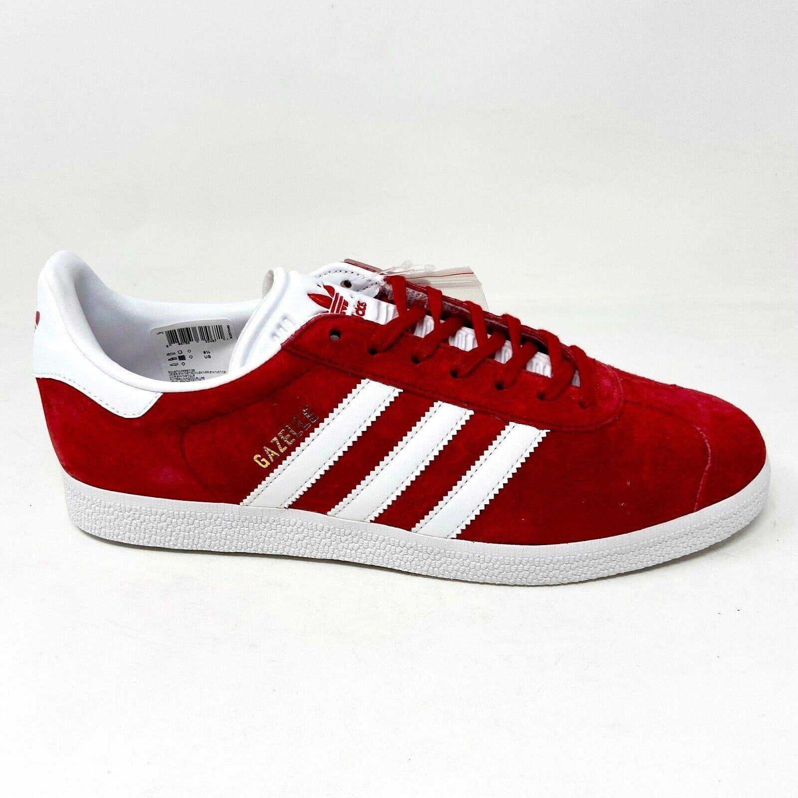 Adidas Gazelle Scarlet Red White Mens Size 9.5 Athletic Sneaker