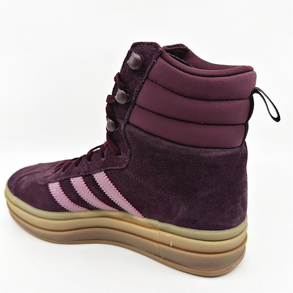 Adidas Gazelle Boot Maroon Wonder Orchid Gold Womens Athletic Sneakers