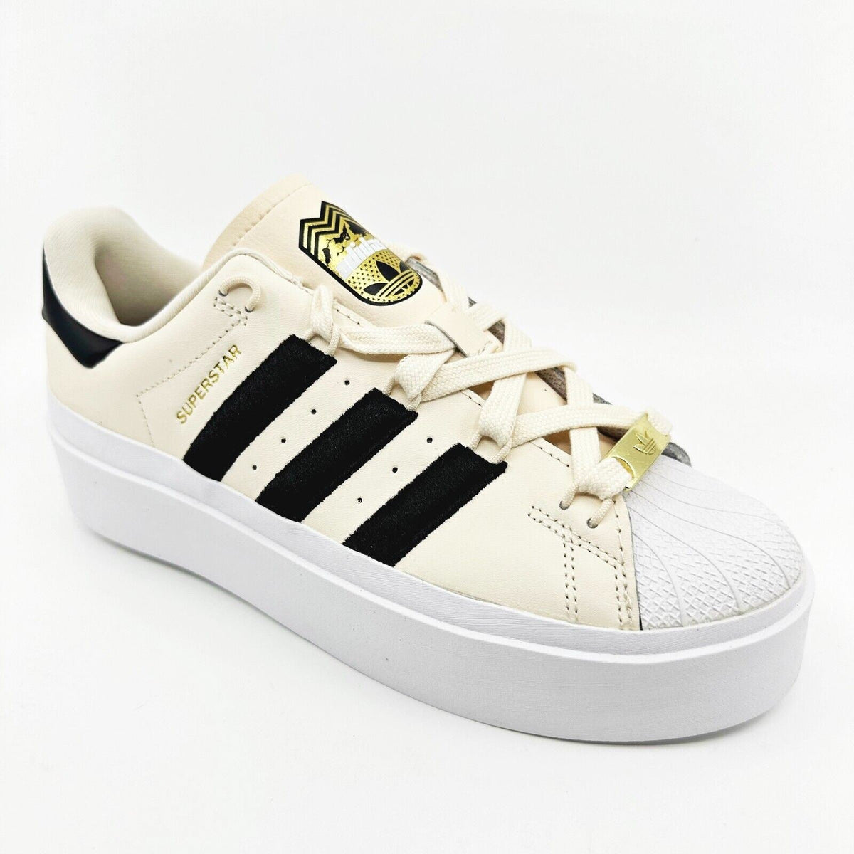 Adidas Originals Superstar Bonega Ivory Womens Platform Sneakers IF4827