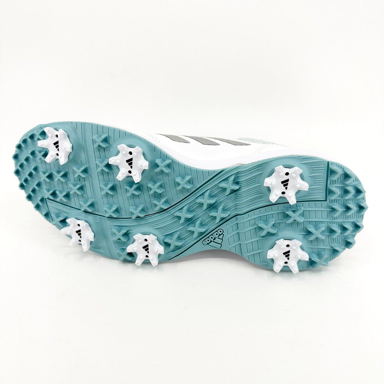 Adidas Tech Response 2.0 White Silver Blue Womens Spike Golf Shoes FW6323