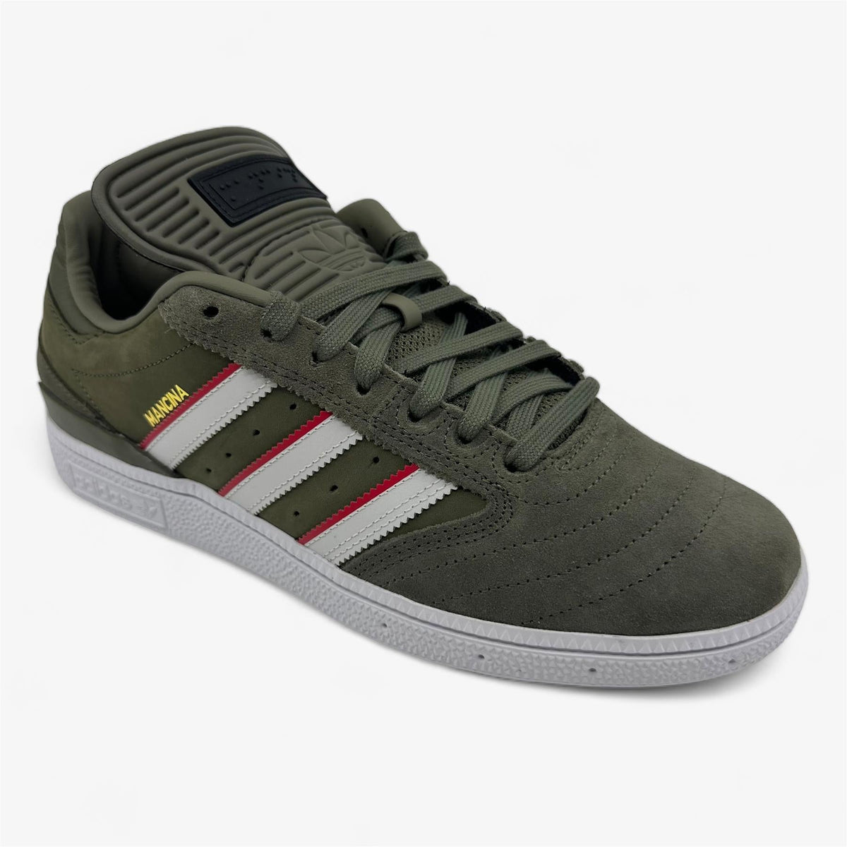 Adidas Busenitz Olive Strata Red Cloud White Mens Athletic Sneakers