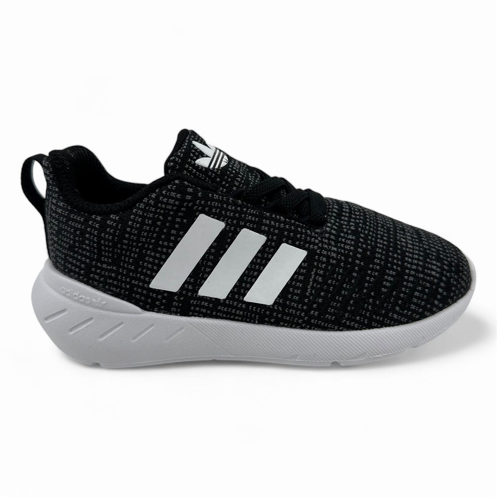 Adidas Swift Run 22 EL Black White Baby Toddler Athletic Sneaker