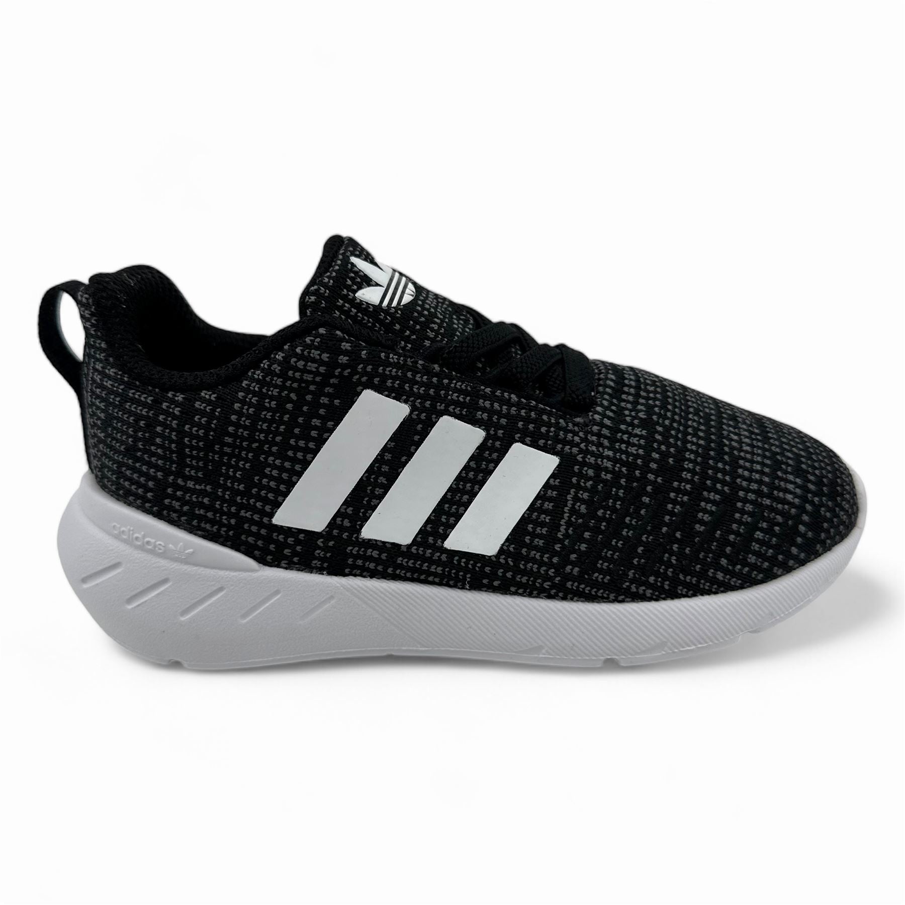 Adidas Swift Run 22 EL Black White Baby Toddler Athletic Sneaker