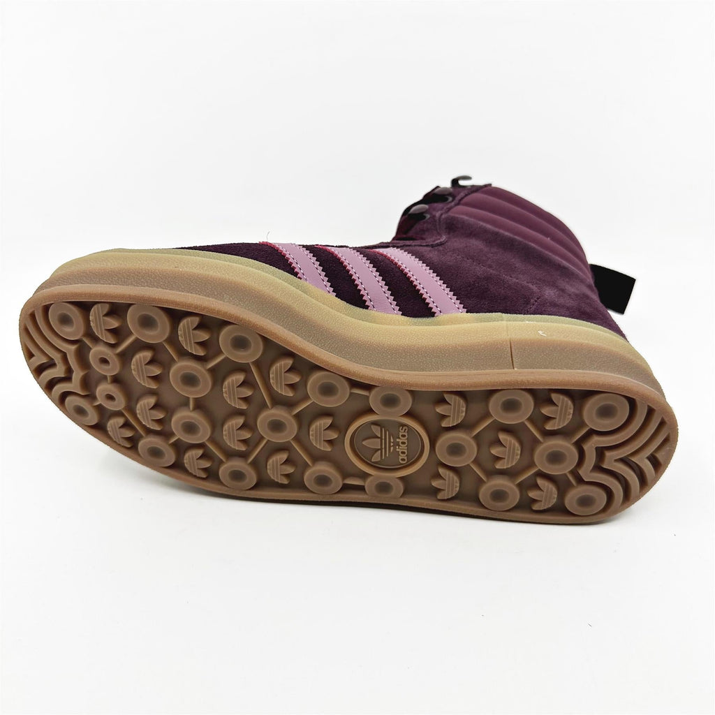 Adidas Gazelle Boot Maroon Wonder Orchid Gold Womens Athletic Sneakers