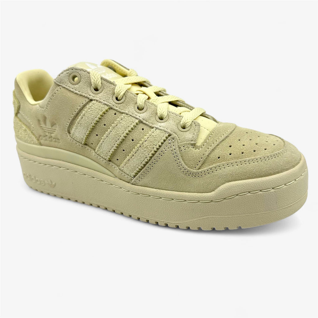 Adidas Forum Bold Stripes Yellow Beige Cream Womens Athletic Sneaker