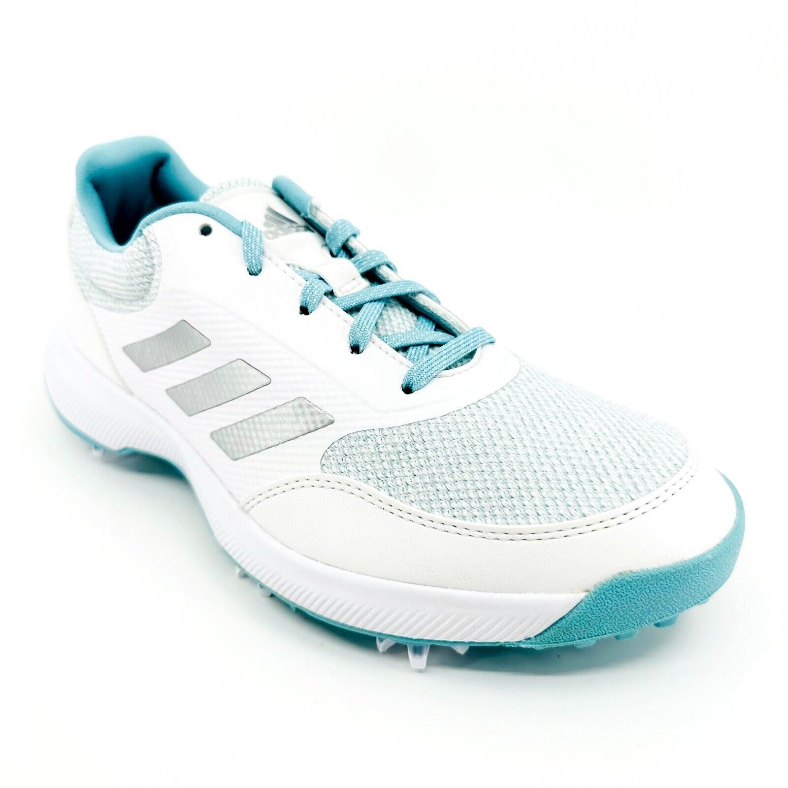 Adidas Tech Response 2.0 White Silver Blue Womens Spike Golf Shoes FW6323