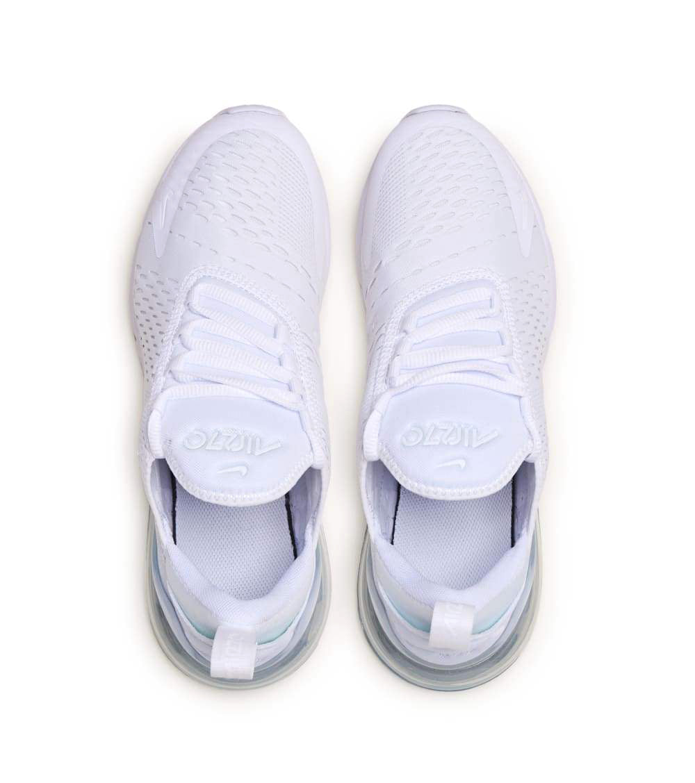 Big Kid's Nike Air Max 270 White/White-Metallic Silver (943345 103)