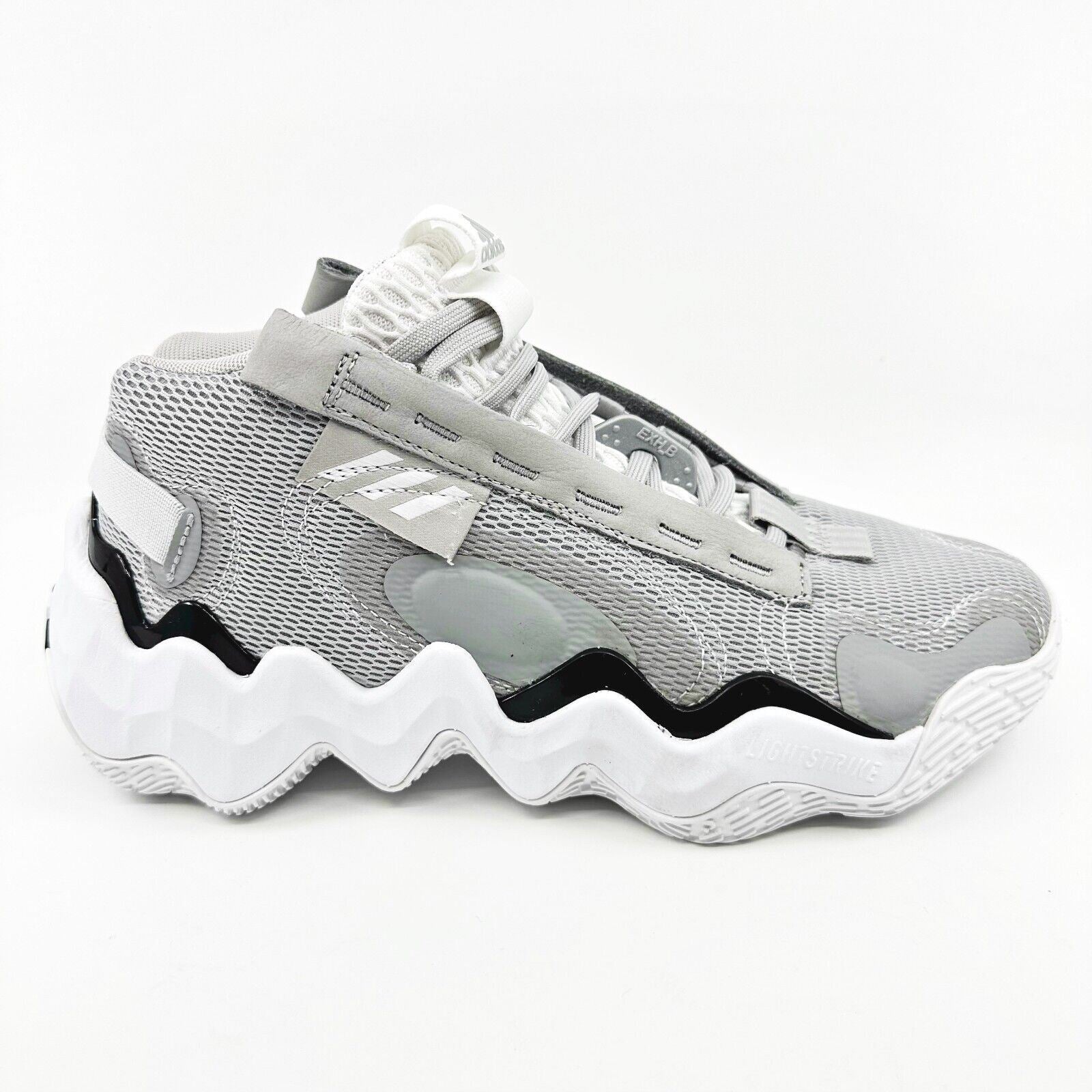 Adidas Exhibit B Mid Gray White Womens Size 8 Basketball Sneakers GY8983