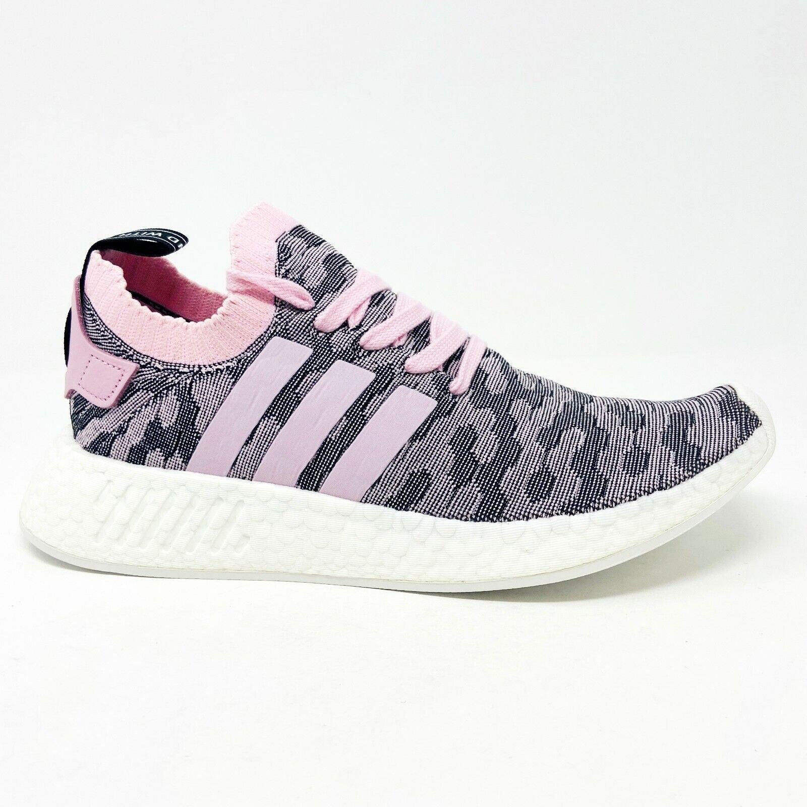 Adidas NMD R2 PK PrimeKnit Wonder Pink Black Womens Size 9.5 Sneakers BY9521