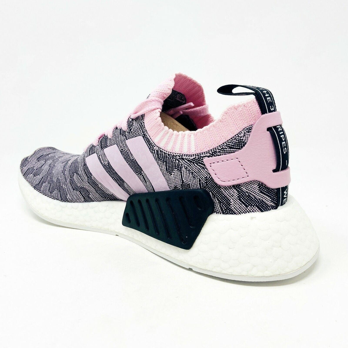 Adidas NMD R2 PK PrimeKnit Wonder Pink Black Womens Size 9.5 Sneakers BY9521