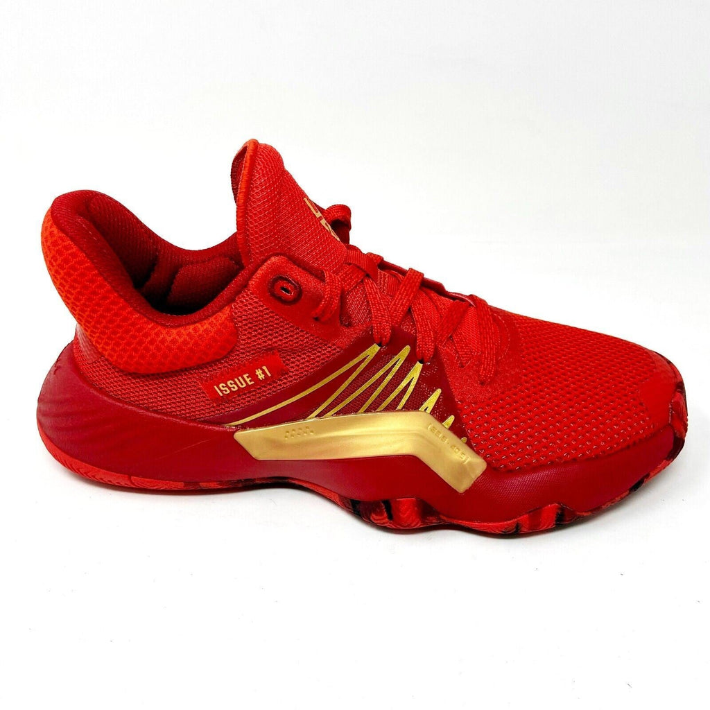 Adidas D.O.N. Issue #1 Junior Red Gold Kids Basketball Sneakers EF2935