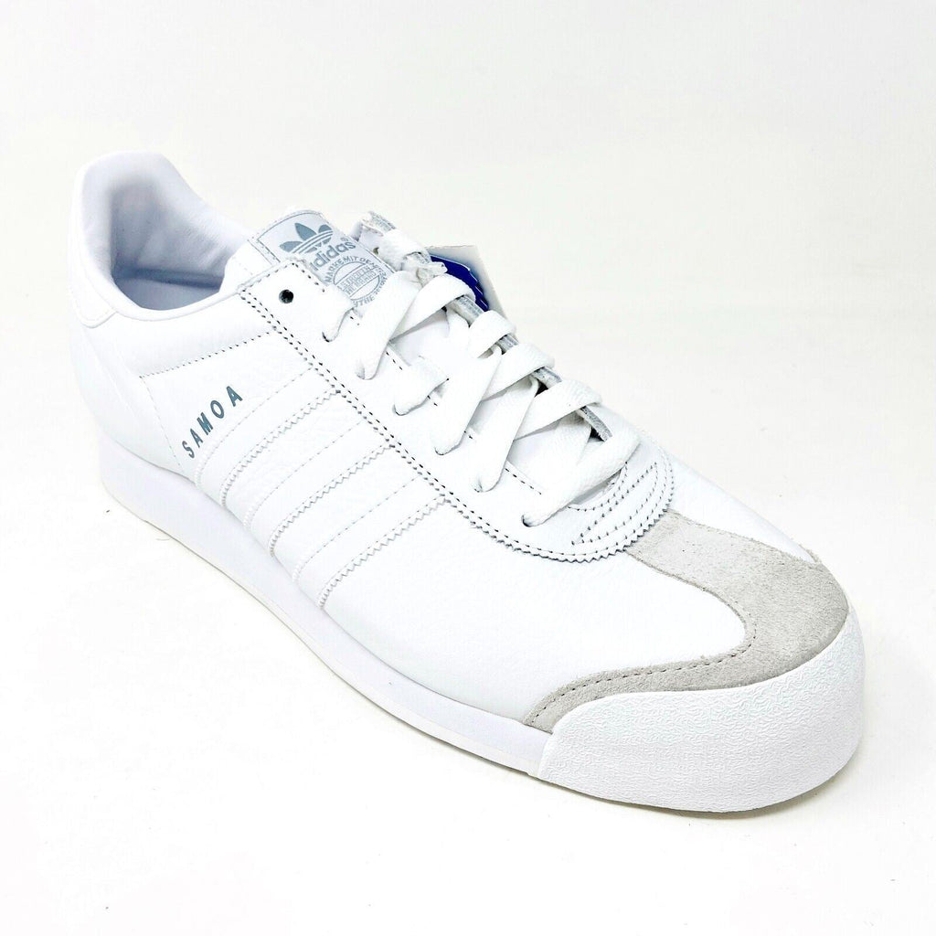 Adidas Originals Samoa Leather White Gray Mens Retro Leather Sneakers 133759