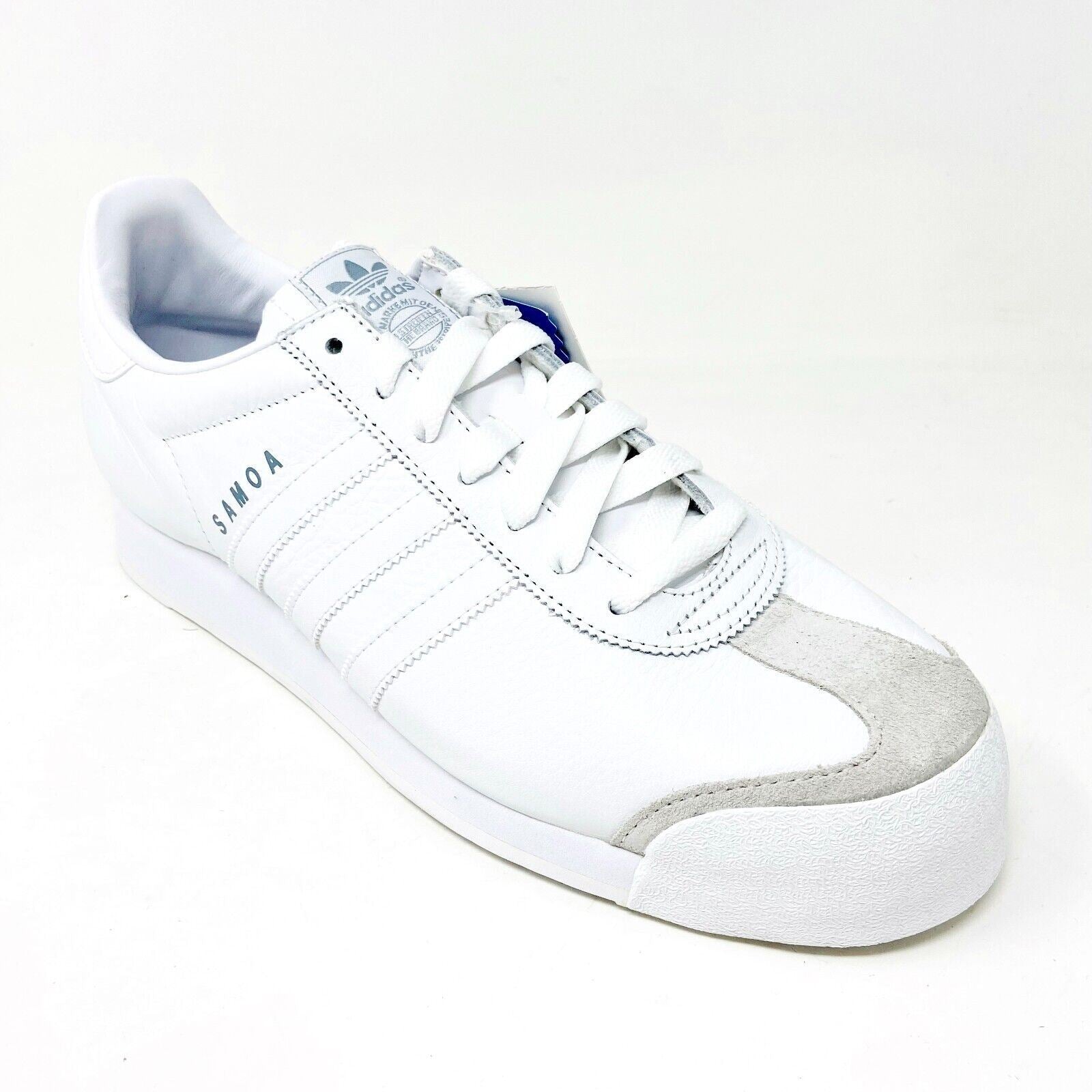 Adidas Originals Samoa Leather White Gray Mens Retro Leather Sneakers 133759