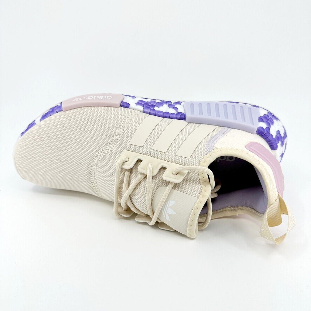 Adidas Originals NMD R1 Wonder White Beige Purple Womens Running Shoes GW5694