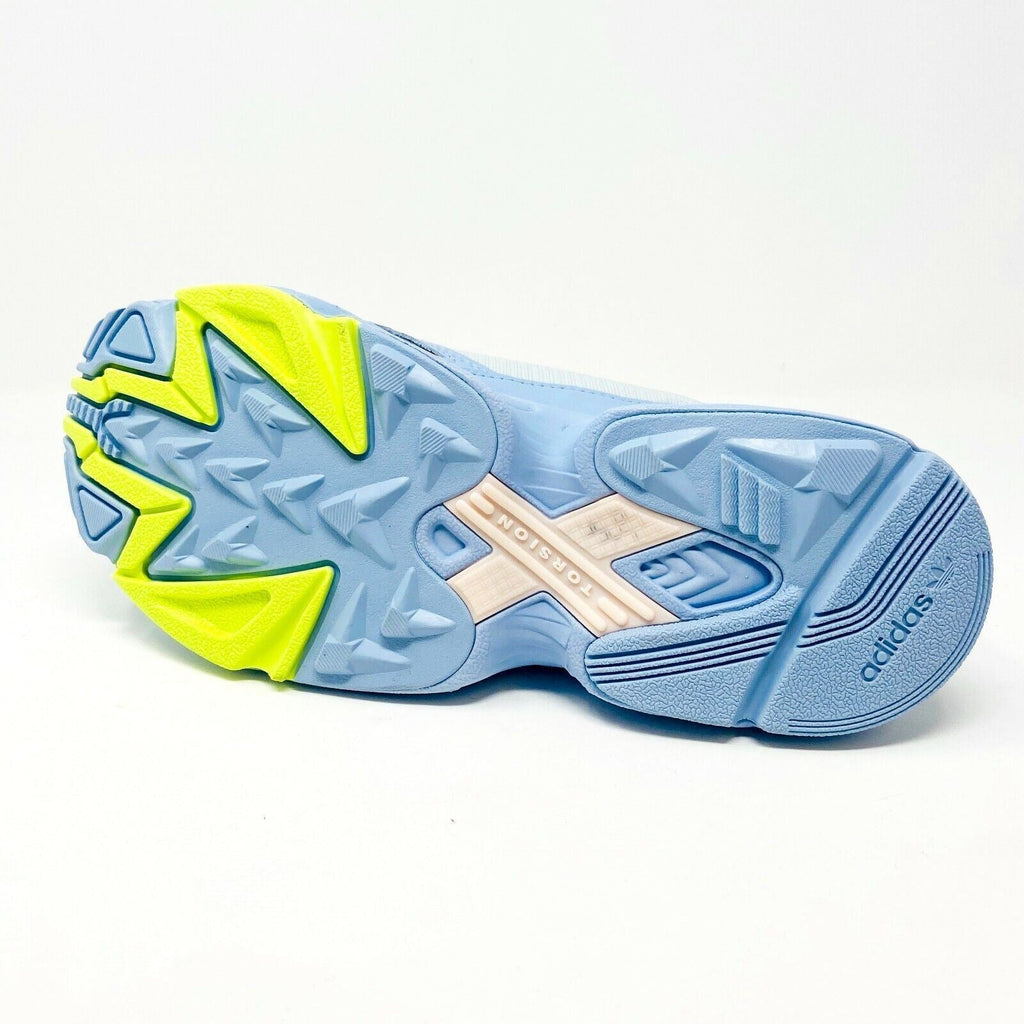 Adidas Originals Falcon Zip Glow Blue Grey Neon Womens Running Trainers EF1969