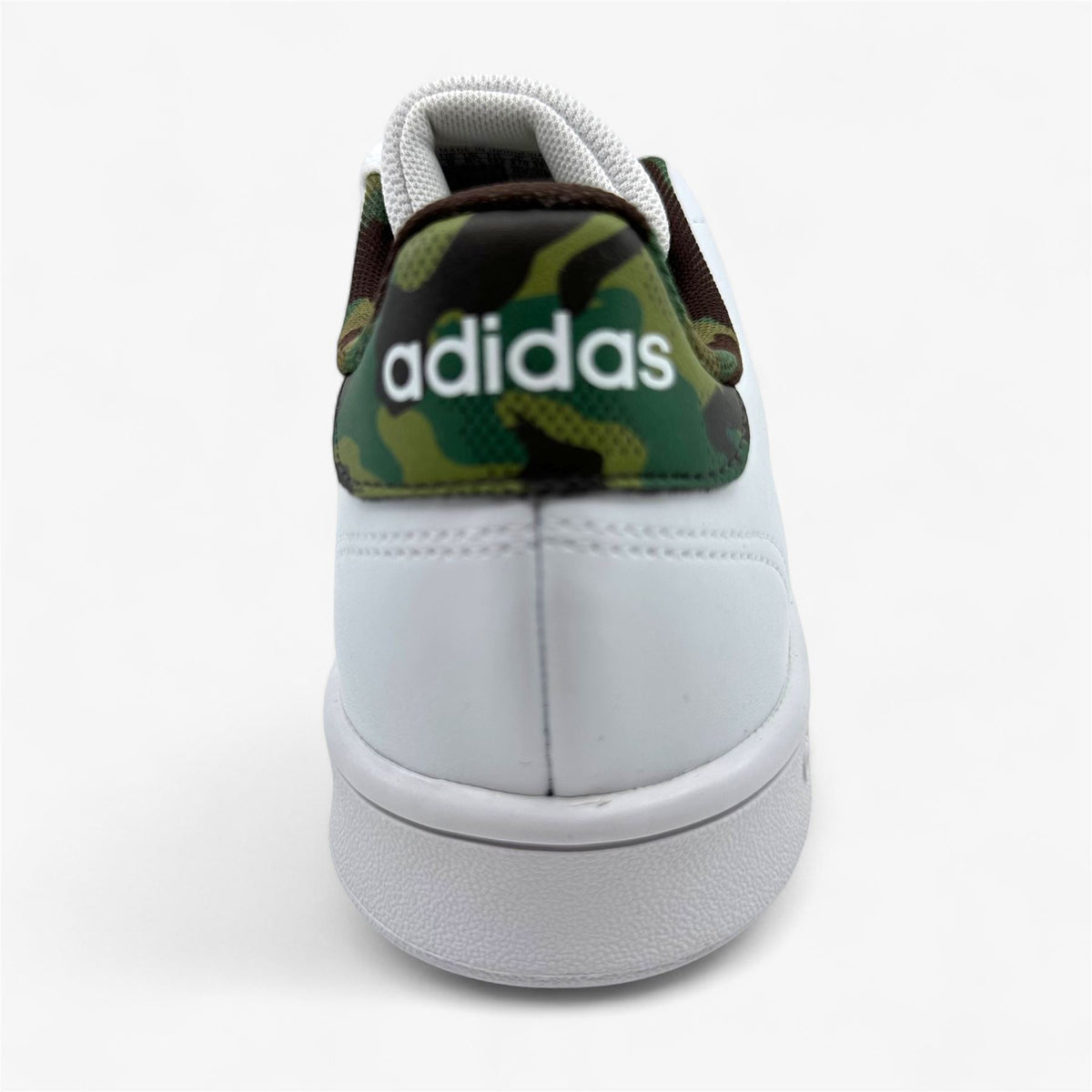 Adidas Advantage Base White Black Camo Mens Athletic Sneaker
