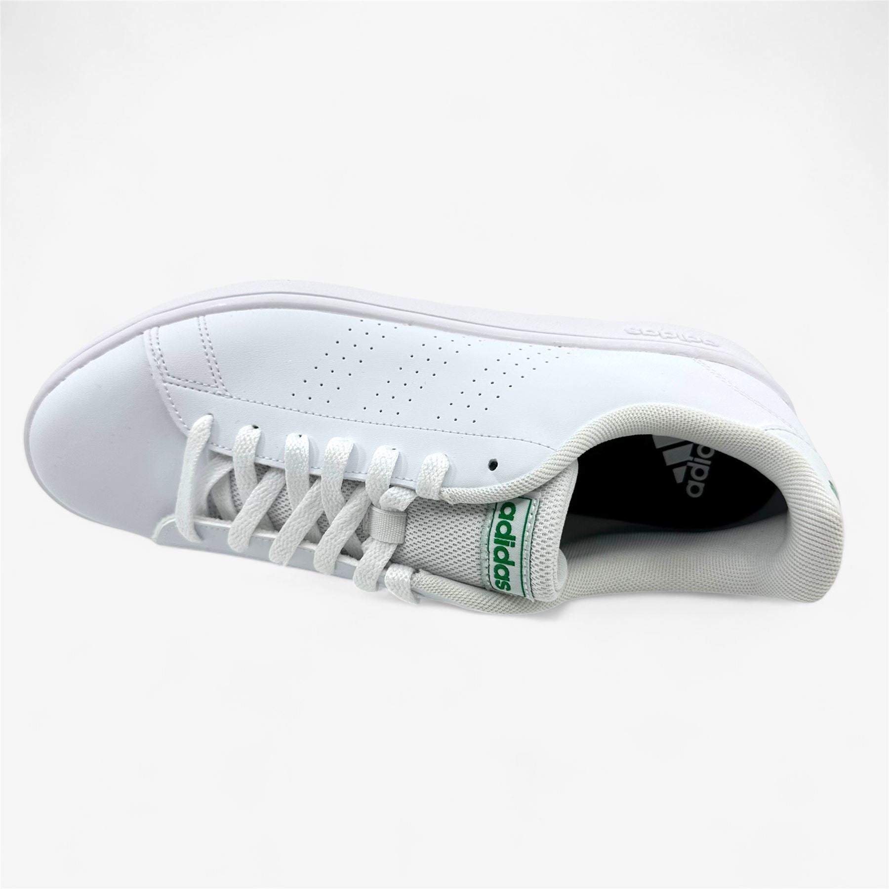 Adidas Advantage Base Cloud White Green Mens Athletic Sneaker