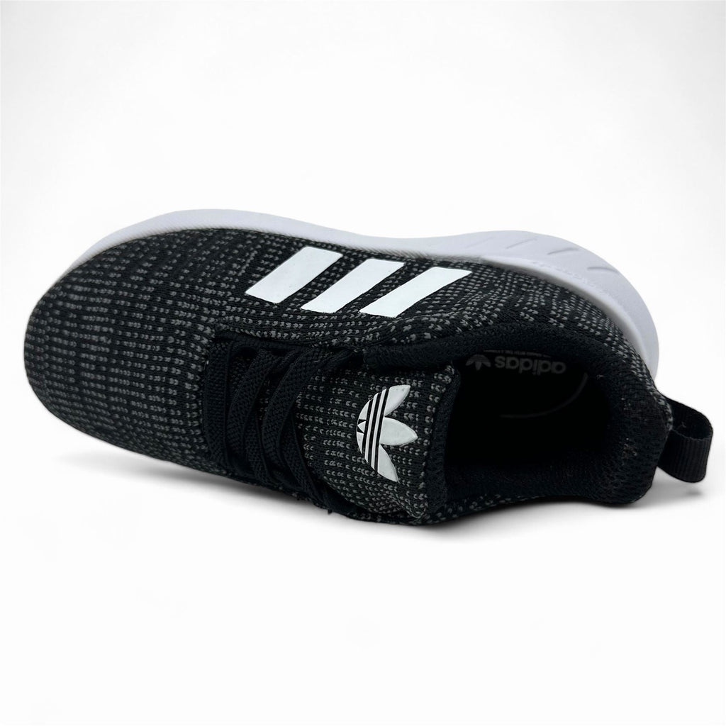 Adidas Swift Run 22 EL Black White Baby Toddler Athletic Sneaker