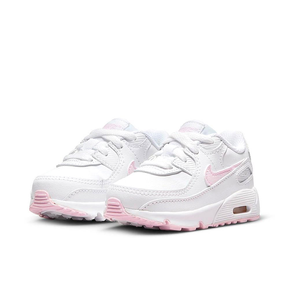 Toddler's Nike Air Max 90 LTR White/Pink Foam-White-White (CD6868 121)