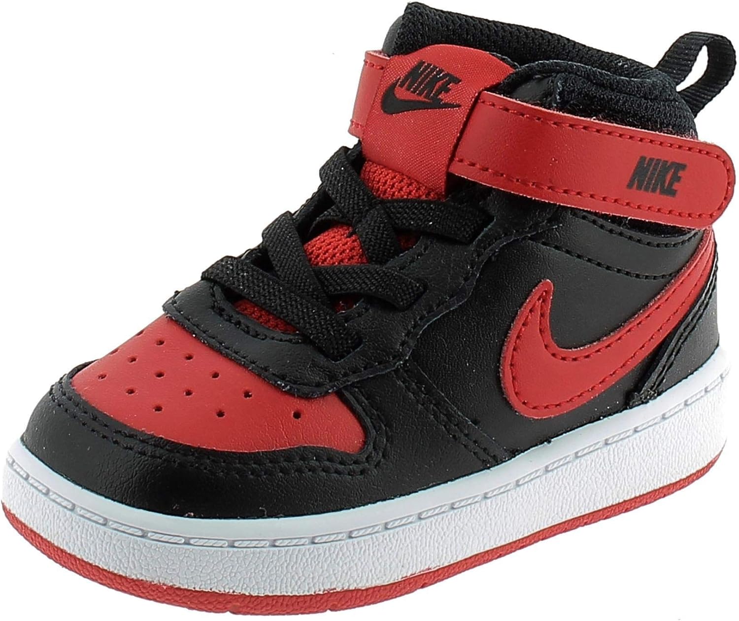 Toddler's Nike Court Borough Mid 2 Blk/University Red-White (CD7784 003)