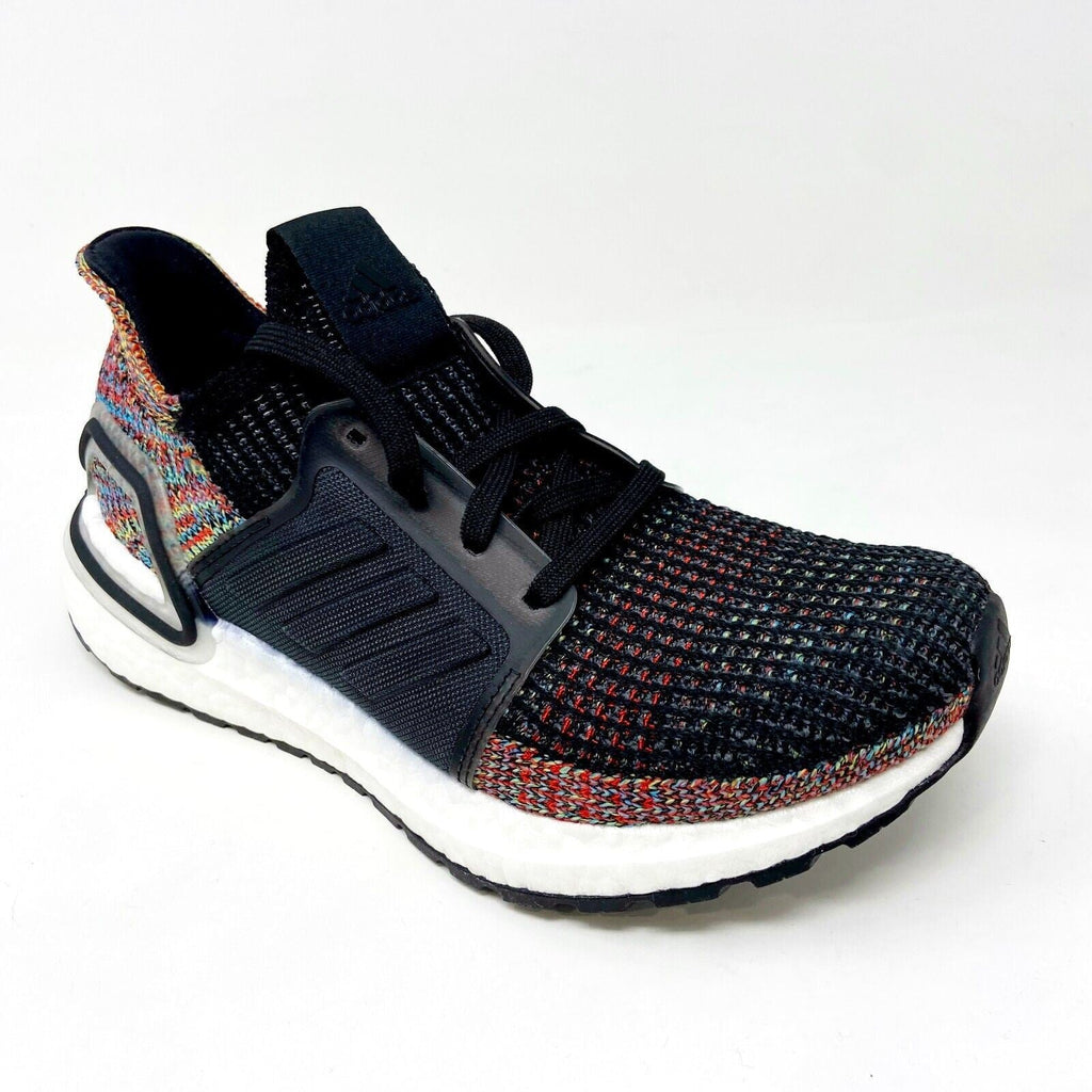 Adidas UltraBoost 19 Black Multi Color Rainbow Mens 4 Womens 5 Running B37706