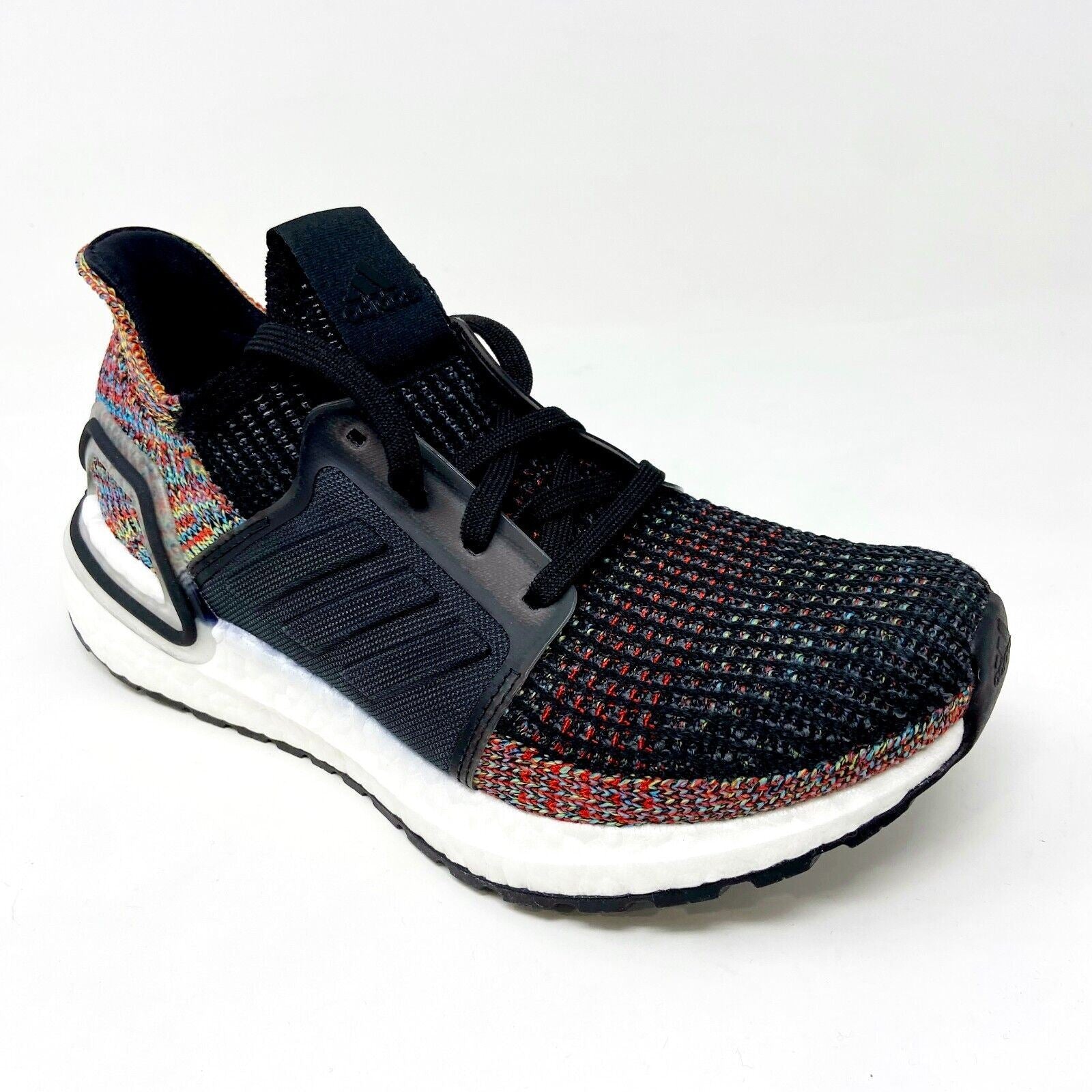 Adidas UltraBoost 19 Black Multi Color Rainbow Mens 4 Womens 5 Running B37706