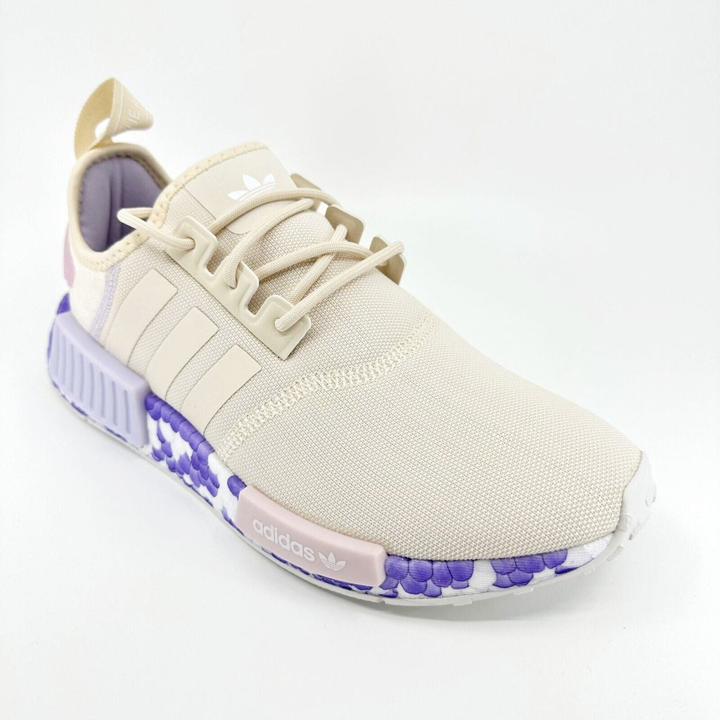 Adidas Originals NMD R1 Wonder White Beige Purple Womens Running Shoes GW5694