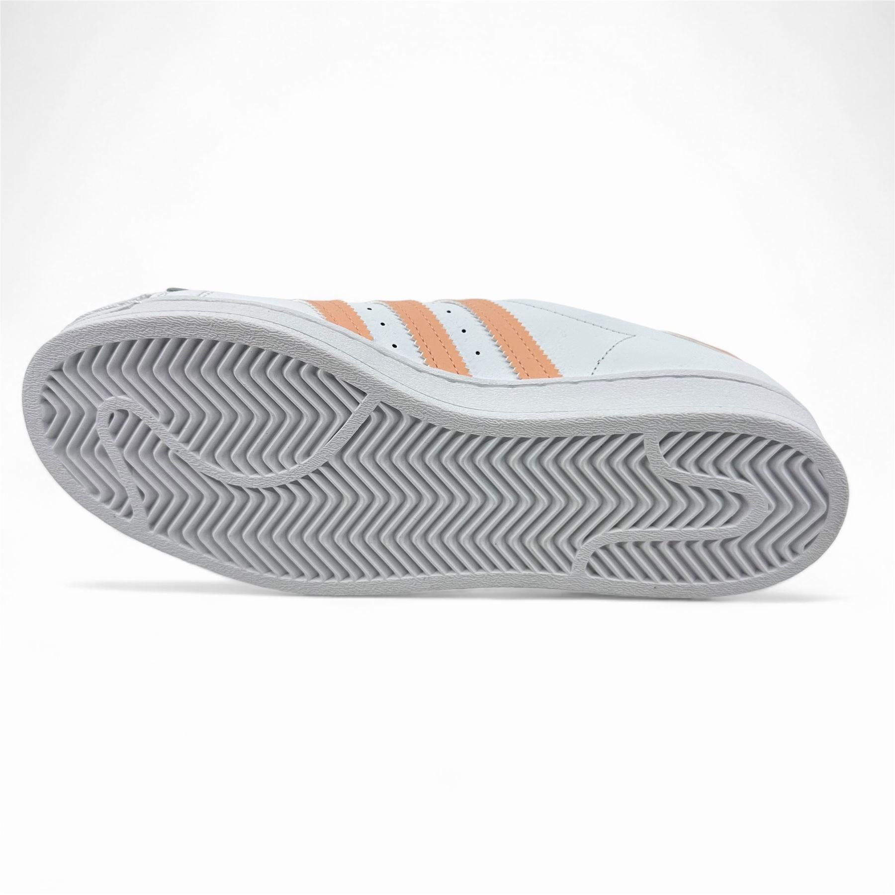 Adidas Superstar White Haze Coral Kids Size 7 Athletic Sneaker