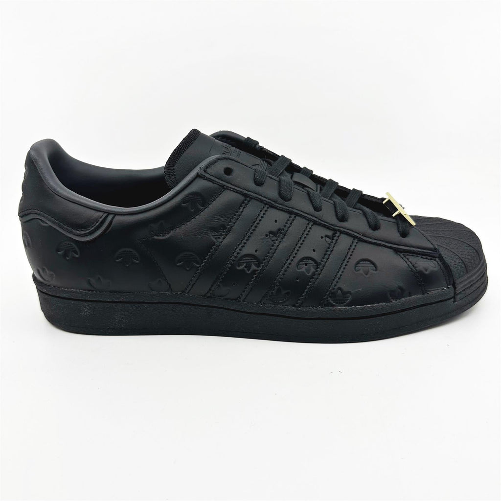 Adidas Superstar Core Black Debossed Carbon Mens Athletic Sneakers