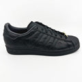 Adidas Superstar Core Black Debossed Carbon Mens Athletic Sneakers