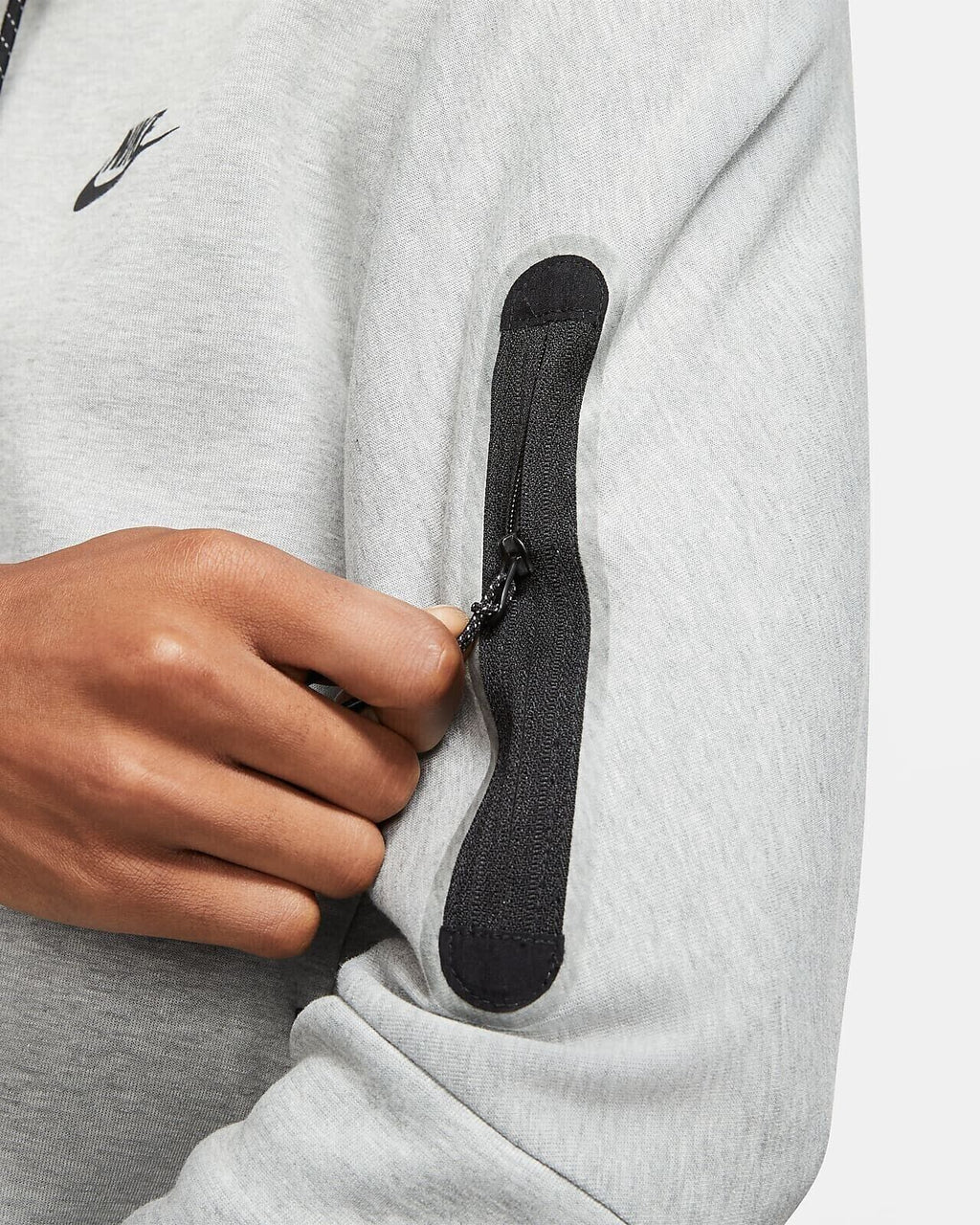 Men's Nike Sportswear Heather Gray/Black Tech Fleece Pullover Hoodie