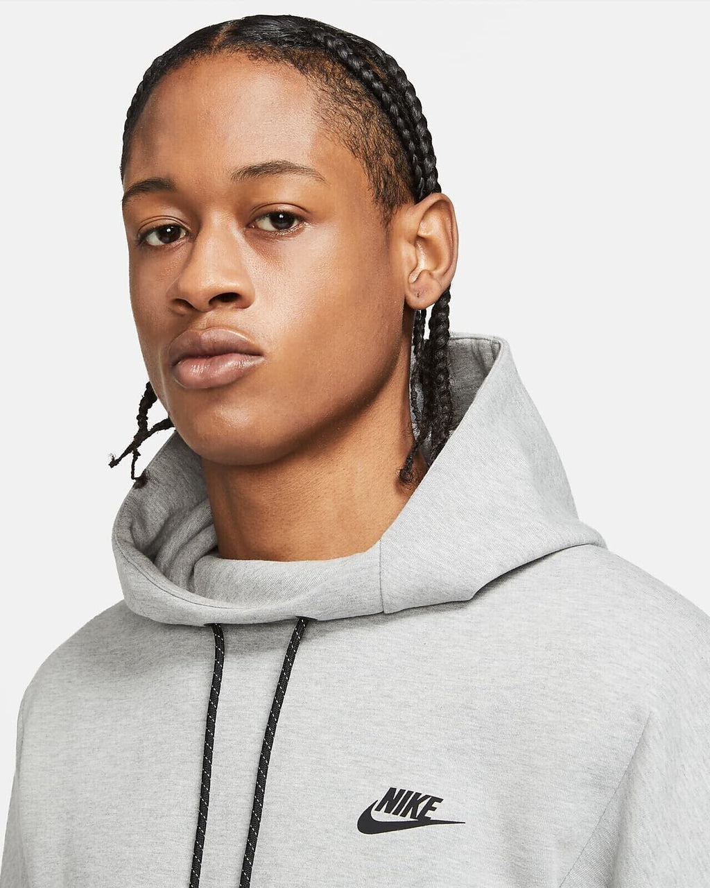 Men's Nike Sportswear Heather Gray/Black Tech Fleece Pullover Hoodie