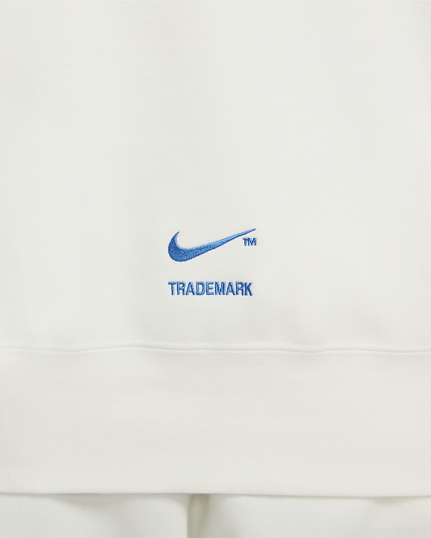 Men's Nike White/Gray Sportswear Swoosh Tech Fleece Pullover Hoodie