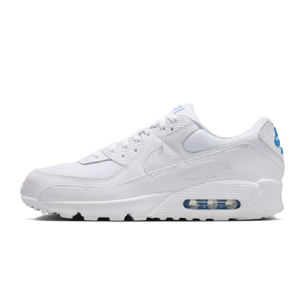 Men's Nike Air Max 90 White/White-Blue Crystal (DM0029 123)